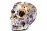 Realistic, Carved Chevron Amethyst Skull #378603-2